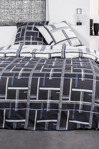 Conjunto de edredão em algodão 57 fios/cm² Sunshine - Preto e branco