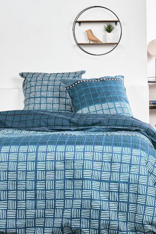 Conjunto de edredão em algodão Sunshine - Azul,