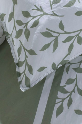Conjunto de edredão em algodão Flower Garden - Verde e branco