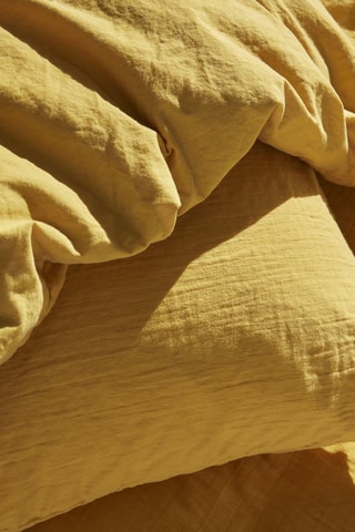 Conjunto de edredão em gaze de algodão - Ocre