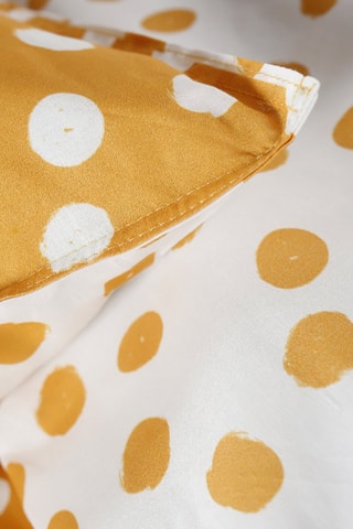 Conjunto de edredão em algodão 57 fios/cm² Sunshine - Mostarda e branco