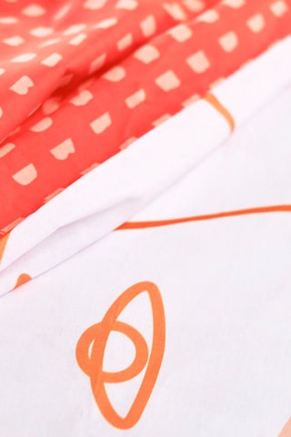 Conjunto de edredão em algodão Sunshine - Laranja e branco