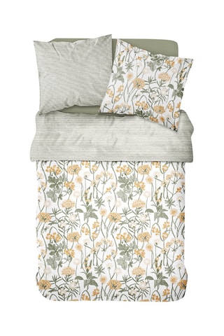 Conjunto de edredão em algodão 57 fios/cm² Sunshine - Branco e camel