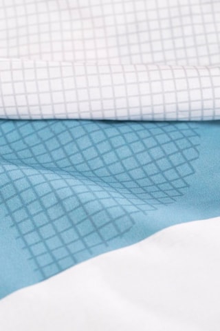 Conjunto de edredão em algodão Sunshine - Branco e azul