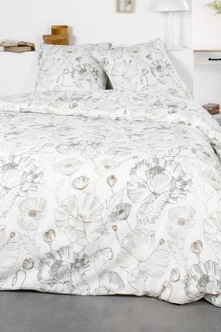 Conjunto de edredão em algodão 57 fios/cm² Sunshine - Branco e cinzento