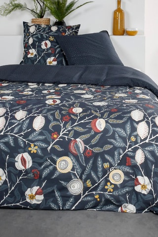 Conjunto de edredão em algodão 57 fios/cm² Sunshine - Preto e vermelho-escuro