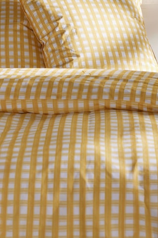 Conjunto de edredão em algodão 57 fios/cm² - Amarelo e branco