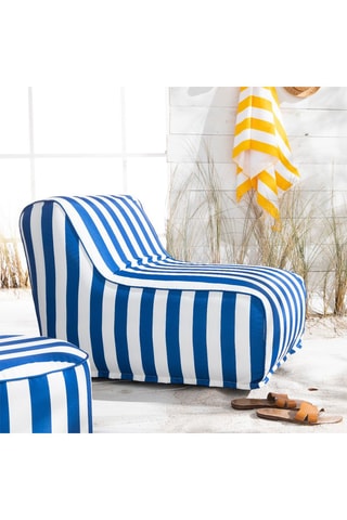 Cadeirão insuflável Summer Stripe - Azul e branco