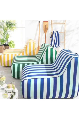 Cadeirão insuflável Summer Stripe - Azul e branco