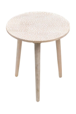 Mesa de centro em madeira Mango Wood - Natural - 40 x 40 x 15 cm