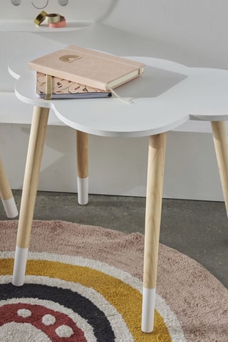 Mesa de criança em madeira - 60 x 60 x 43 cm - Rosa