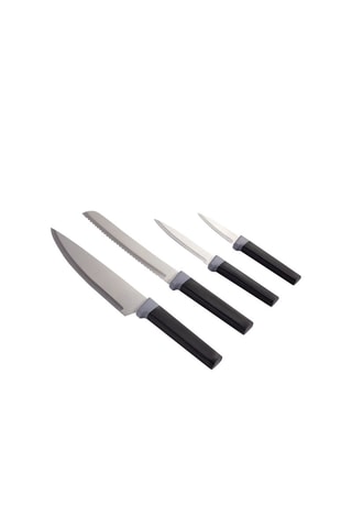 4 facas em aço inoxidável