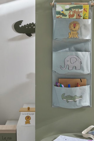 Organizador de parede com 3 bolsos - 80 x 30 cm - Verde