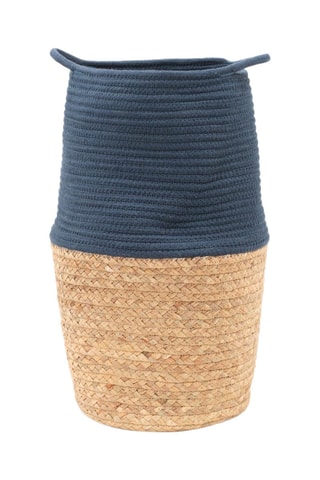 Cesto Factory - 30 cm - Azul e bege