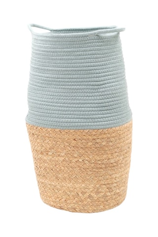 Cesto Factory - 30 cm - Azul e bege