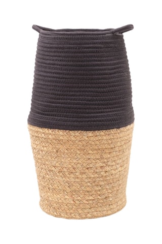 Cesto Factory - 30 cm - Preto e bege