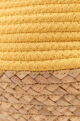 Cesto Factory - 27 cm - Amarelo e bege
