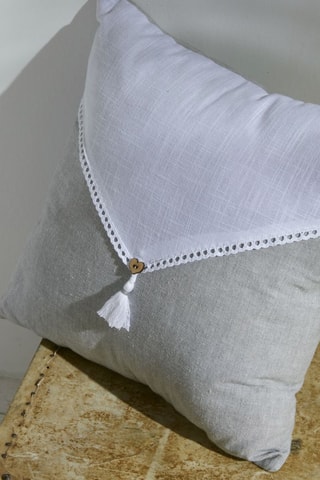 Almofada Charme - Cinzento e branco - 40 x 40 cm