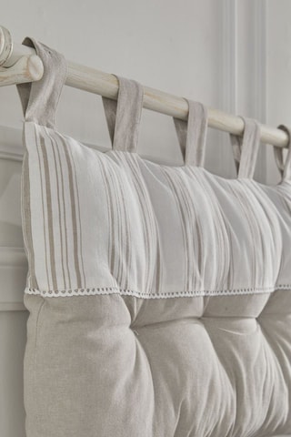 Almofada cabeceira de cama Charme - Bege e branco - 45 x 70 cm