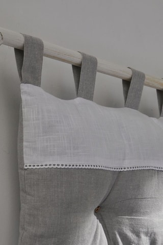 Almofada cabeceira de cama Charme - Cinzento e branco - 45 x 70 cm