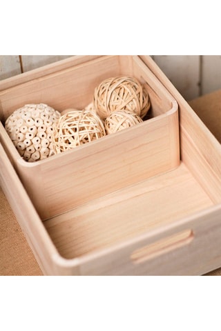 3 caixas em madeira Indies - 24 x 16,8 x 11 cm e 36,5 x 26,5 x 12 cm - Natural