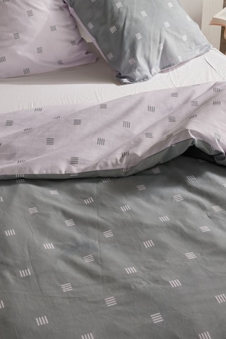 Conjunto de edredão reversível Crazy - Branco e cinzento