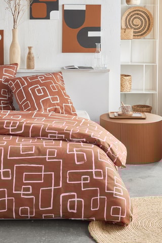 Conjunto de edredão Crazy - Terracotta