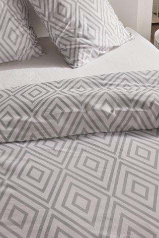 Conjunto de edredão Crazy - Branco e cinzento