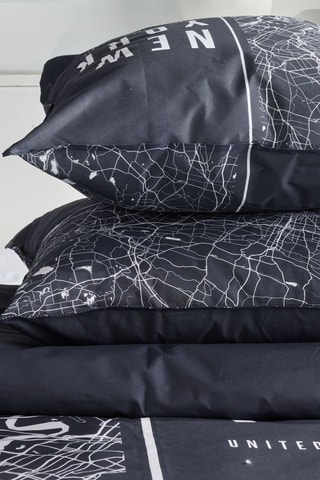 Conjunto de edredão em algodão 57 fios/cm² Java - Azul-marinho