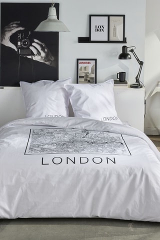 Conjunto de cama em algodão 57 fios/cm² Java - Branco