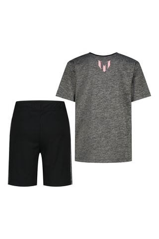 T-shirt e calções - Cinzento-escuro mesclado e preto