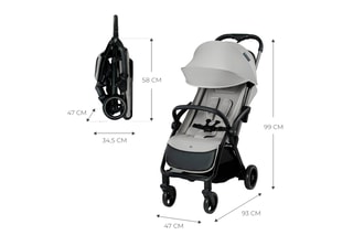 Kinderwagen Apino Vanaf de Geboorte - Tot 22 kg - Grijs