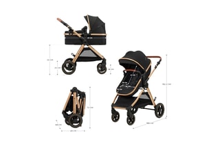 Kinderwagen Trio ESME - Vanaf de Geboorte - Tot 22 kg - Zwart
