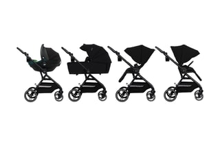 2-in-1 Kinderwagen Yoxi - Vanaf de Geboorte - Tot 22 kg - Zwart