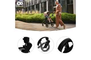 2-in-1 Kinderwagen Yoxi - Vanaf de Geboorte - Tot 22 kg - Zwart