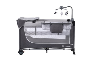 Babybed met Accessoires Leody - Vanaf de Geboorte - Tot 11 kg - Zwart en grijs