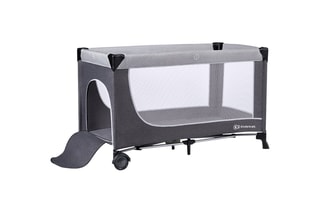 Babybed met Accessoires Leody - Vanaf de Geboorte - Tot 11 kg - Zwart en grijs