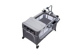 Babybed met Accessoires Leody - Vanaf de Geboorte - Tot 11 kg - Zwart en grijs