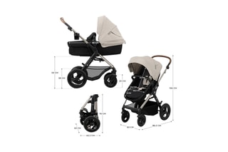 Kinderwagen Trio + Accessoires Moov 2 Air - Vanaf de Geboorte - Tot 27 kg - Grijs