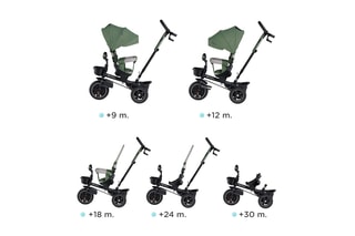 Driewieler Spinstep - Zwart en Kaki - Vanaf 9 Maanden - Tot 25 kg