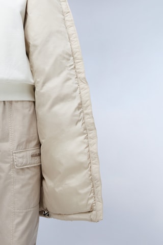 Doudoune longue Box Logo - Beige