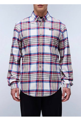 Chemise Trekking - Blanc et rouge