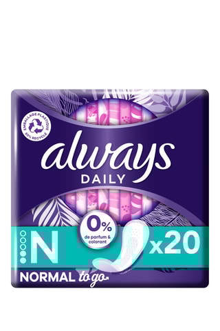 2 x 20 serviettes hygiéniques Protège Slips Single To Go - Always
