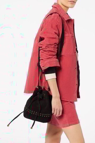 Sac seau en nubuck Noir