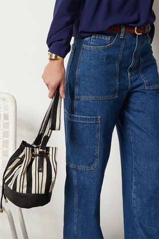 Sac seau en cuir Multicolore