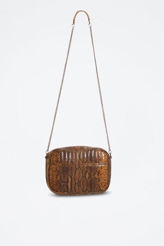 Sac bandoulière en croûte de cuir - Bleu
