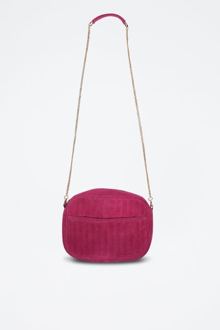 Sac bandoulière en croûte de cuir - Rose