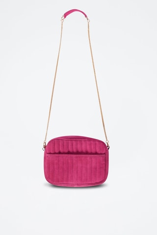 Sac bandoulière en croûte de cuir - Rose