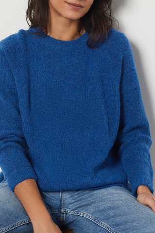 Pull en laine et alpaga - Bleu cobalt