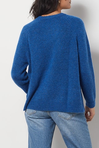 Pull en laine et alpaga - Bleu cobalt
